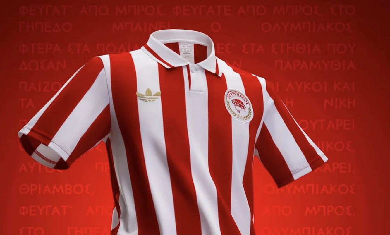 🔴⚪ Επετειακή Φανέλα Για τα 100 χρονια Ολυμπιακός Retro Αιώνια Κλασική