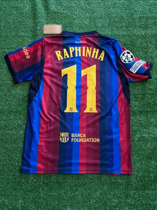 Μπαρτσελόνα Home 2026/27 ( RAPHINHA 11 + PATCH CHAMPIONS LEAGUE ) Custom🔵🔴